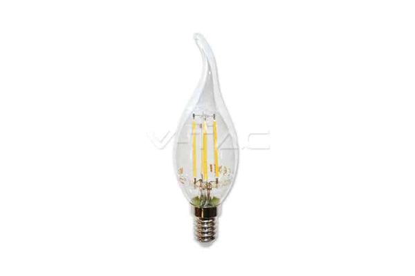Comprar  Bombilla Led E14 Vela Llama de Filamento 4W V-TAC 320LM 3000K