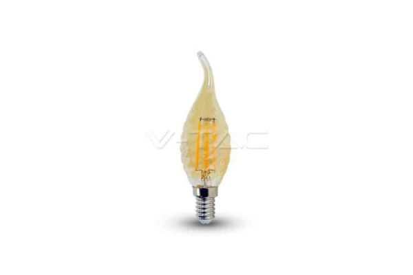 Comprar  Bombilla Led E14 Vela Llama de Filamento 4W V-TAC 350LM 2200K